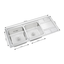 Fregadero de cocina del acero inoxidable del fregadero de la encimera del cuarto de baño de la encimera de la encimera con el escurridor